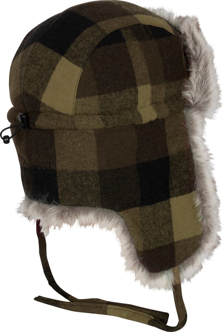 Pinewood Classic Checked Fur Hat Green/Black Pinewood