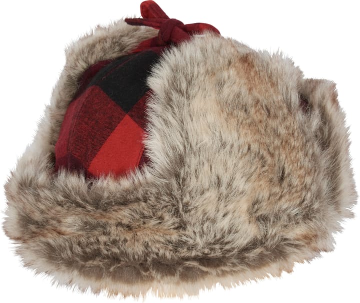Pinewood Classic Checked Fur Hat Red/Black Pinewood