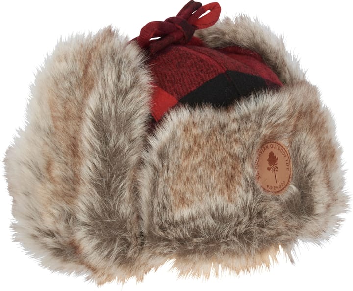 Pinewood Classic Checked Fur Hat Red/Black Pinewood