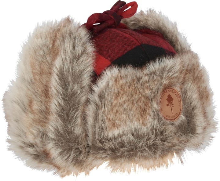 Pinewood Classic Checked Fur Hat Red/Black Pinewood