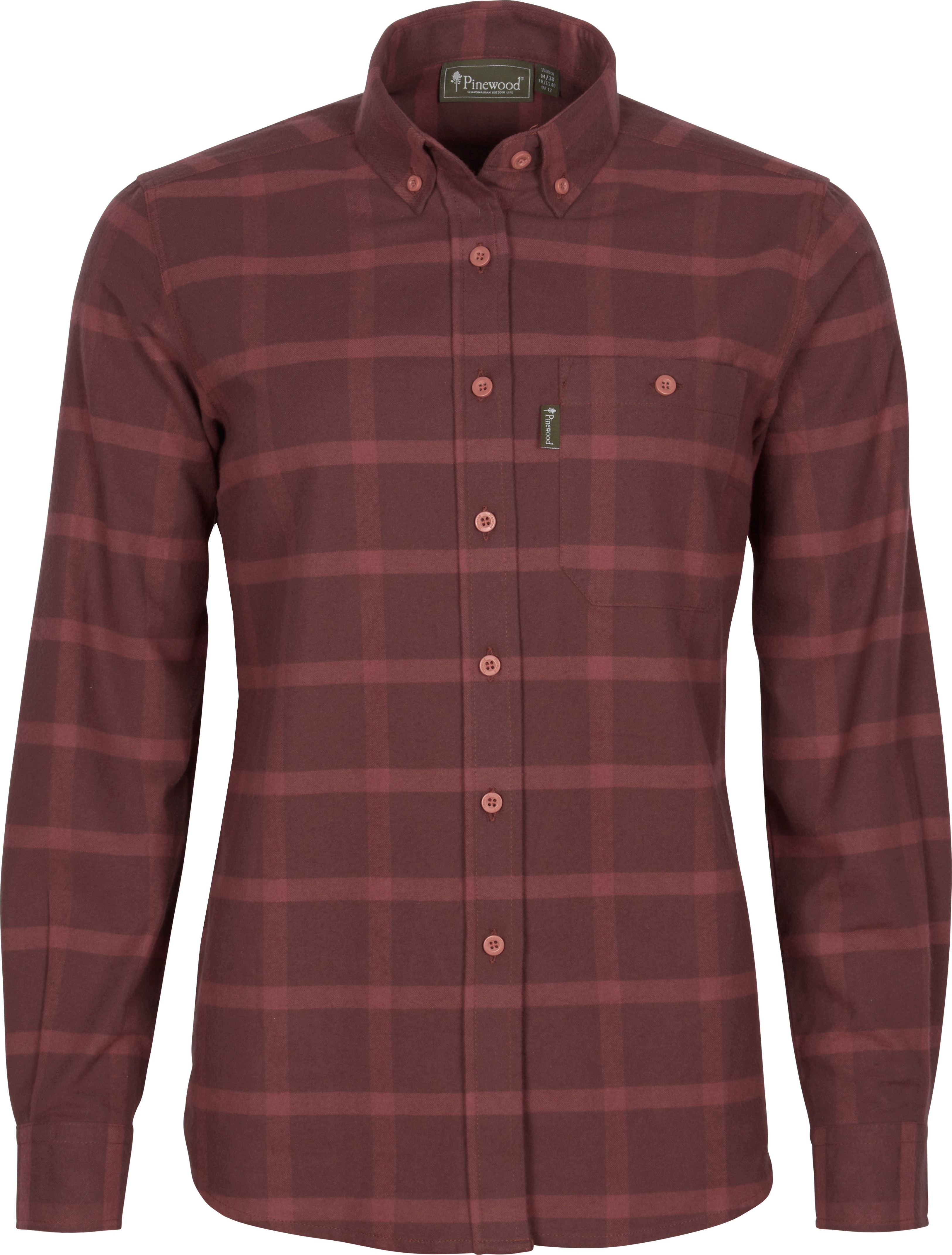 Pinewood Women's Värnamo Flannel Shirt Earth Plum Långärmade skjortor XL