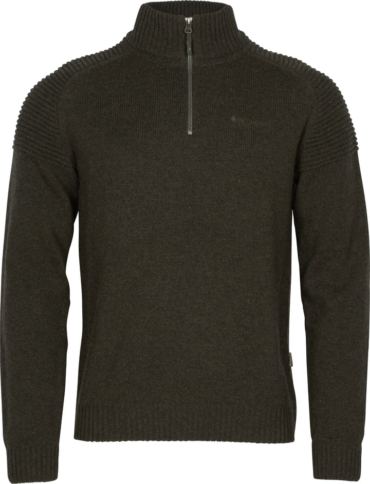 Pinewood Men's Värnamo T-Neck Sweater Dark Green Melange Pinewood