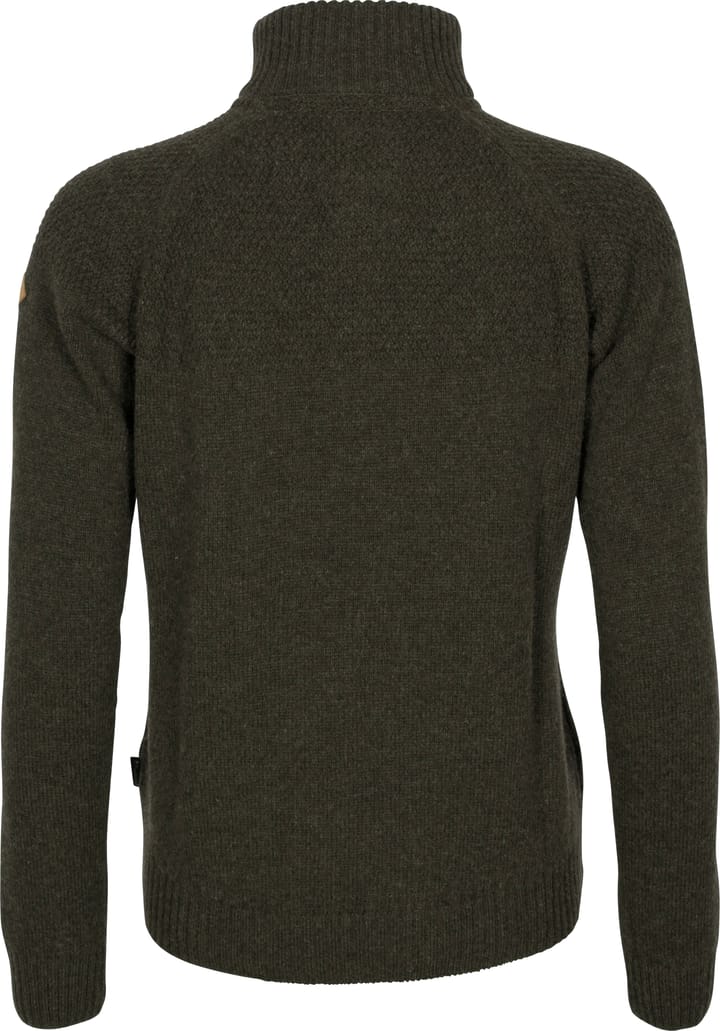 Pinewood Women's Värnamo T-Neck Sweater Dark Green Melange Pinewood