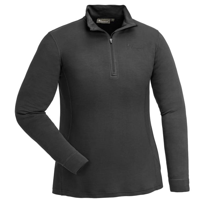 Women's Abisko Merino Base Layer Half Zip Smoke Black Pinewood