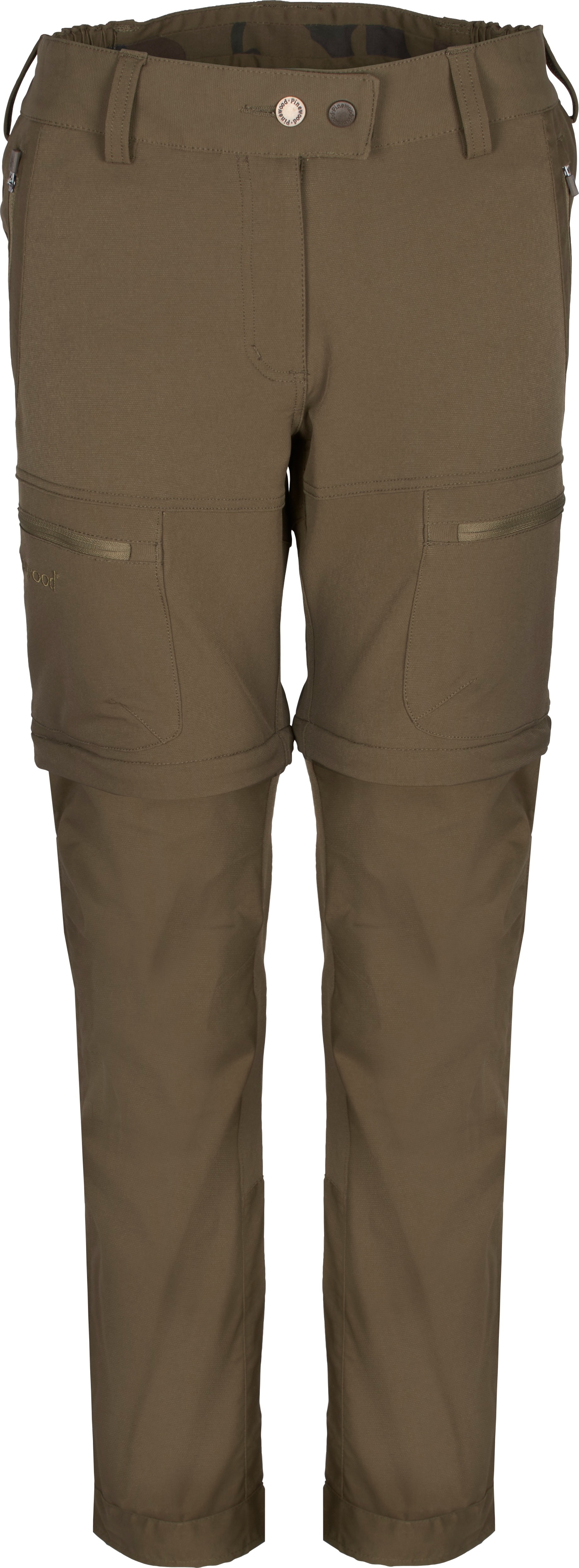 Pinewood Women's Finnveden Hybrid Zip-Off Trousers H.Olive Friluftsbyxor 42