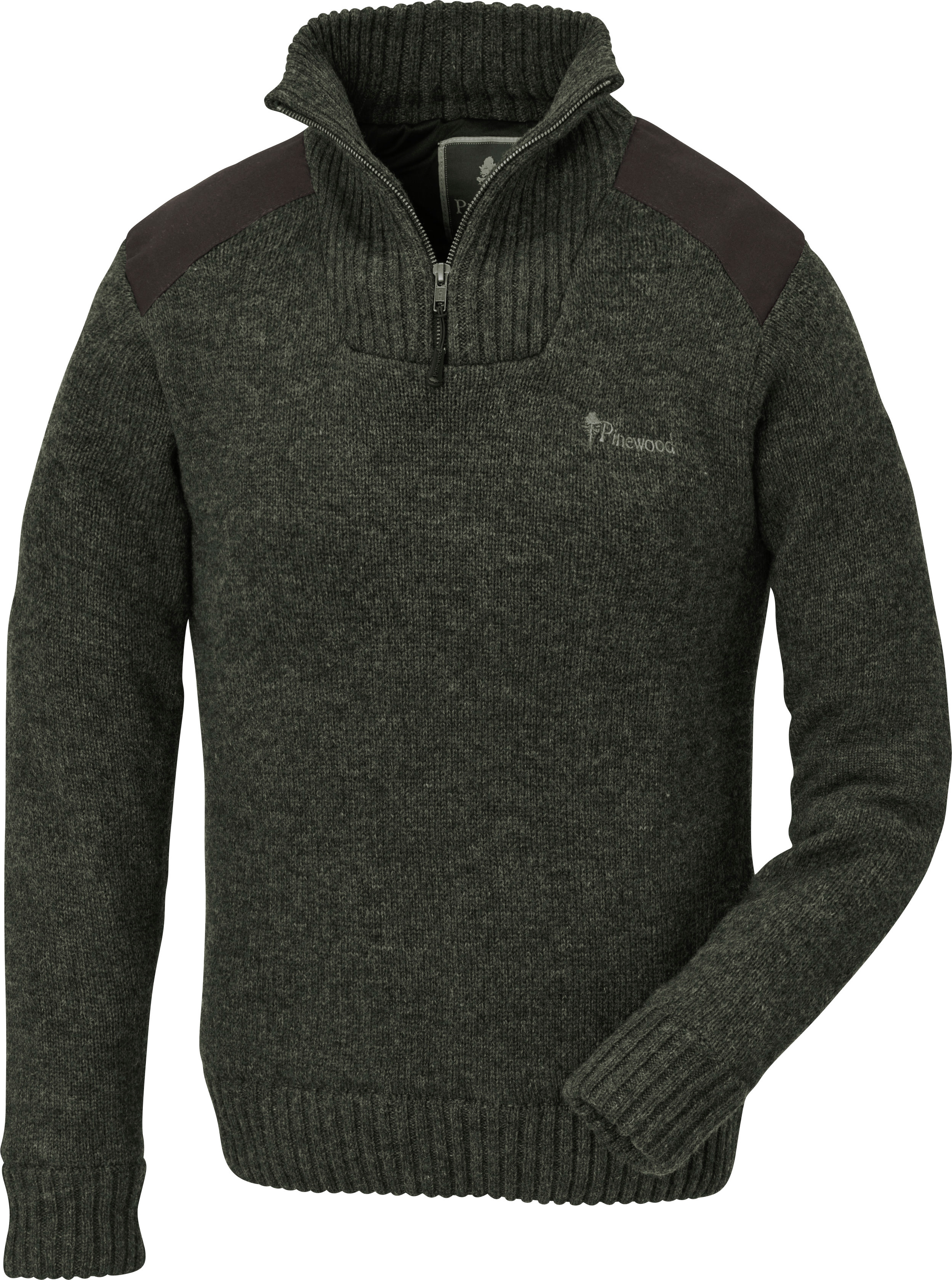 Pinewood Women's Hurricane Sweater Dark Green Melange Långärmade vardagströjor Mørkgrønn melert S