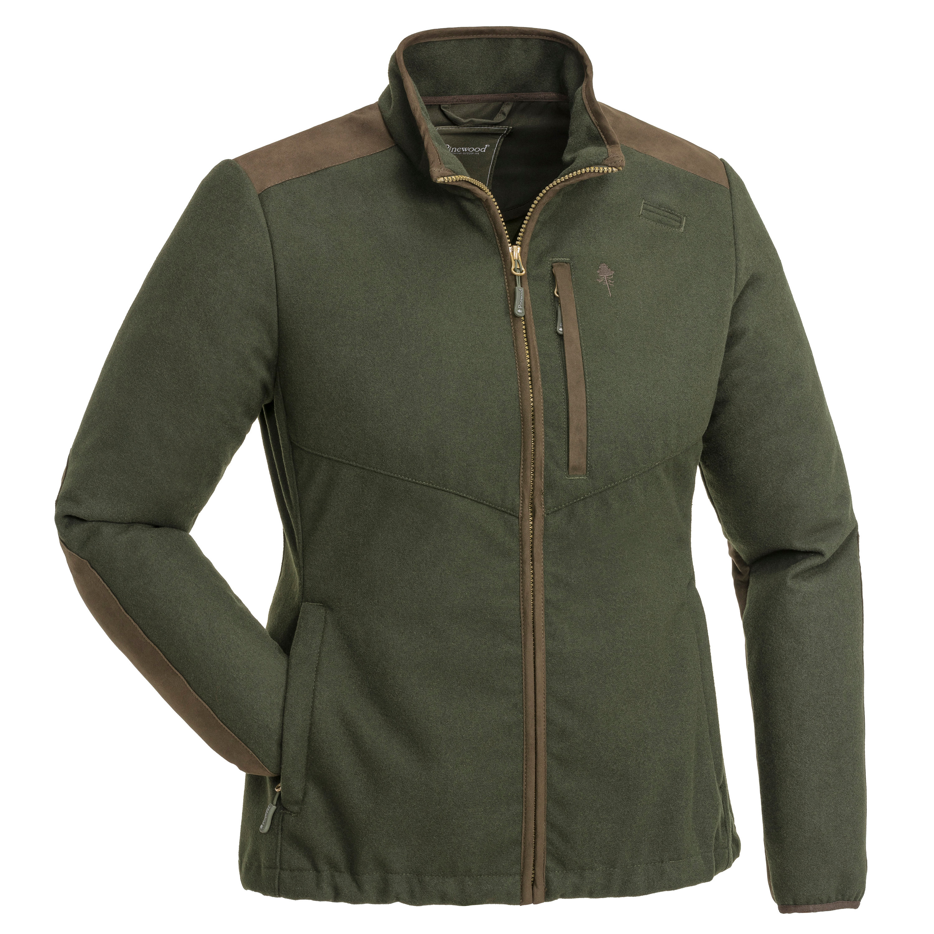 Pinewood Women's Nydala Windproof Jacket Moss Green/Suede Brown Ovadderade jaktjackor Mossgreen/SuedeBrown M