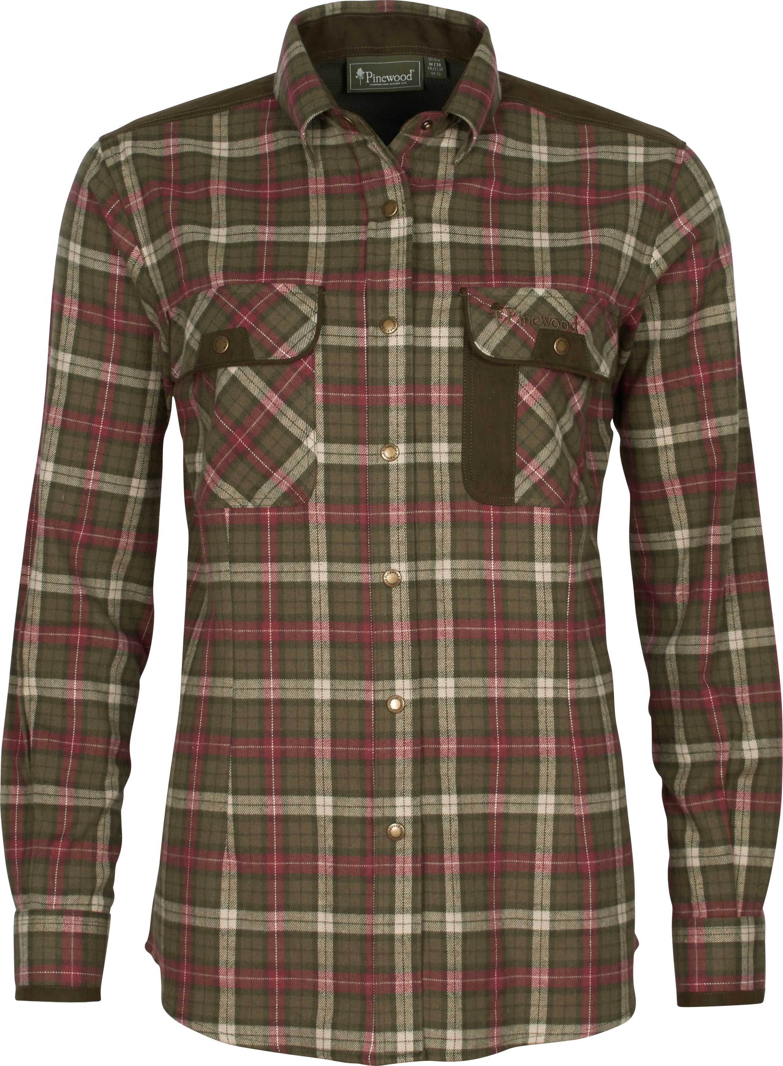 Pinewood Women's Prestwick Exclusive Shirt Hunter Olive/Plum Långärmade skjortor XL