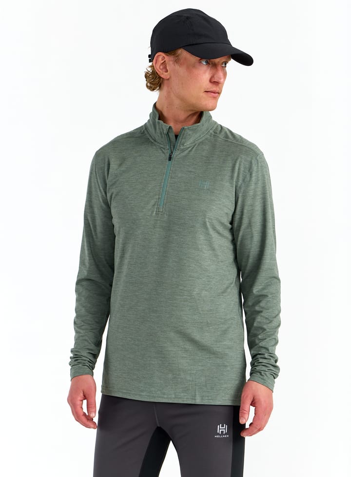 Hellner Men's Nunis Halfzip Long Sleeve Tee Laurel Wreath Melange Hellner Hellner Men's Nunis Halfzip Long Sleeve Tee Laurel Wreath Melange Hellner