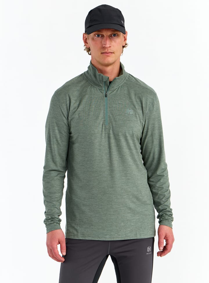 Hellner Men's Nunis Halfzip Long Sleeve Tee  Laurel Wreath Melange Hellner
