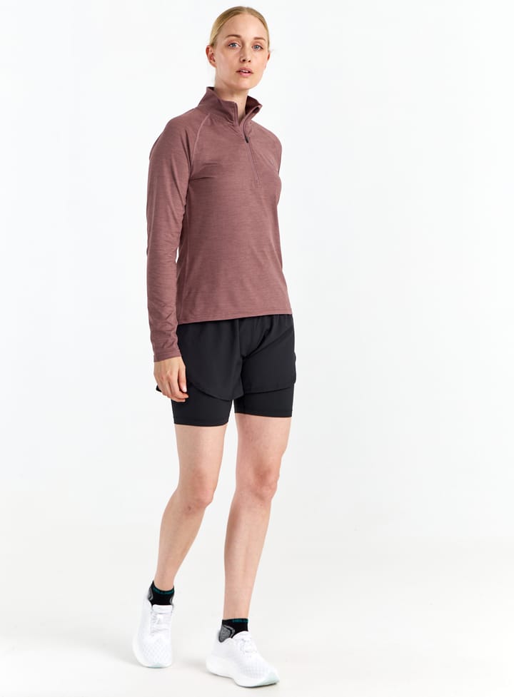 Hellner Nunis Halfzip Ls Tee Wmn Rose Taupe Hellner