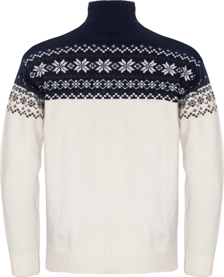 Gridarmor Men's Snøkrystall Half Zip Ullgenser Bright White/navy Blazer Gridarmor