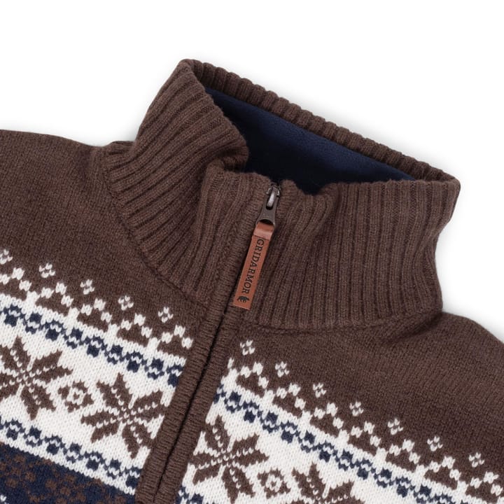 Gridarmor Men's Snøstjerne Full Zip Ullgenser Bracken Melange Gridarmor