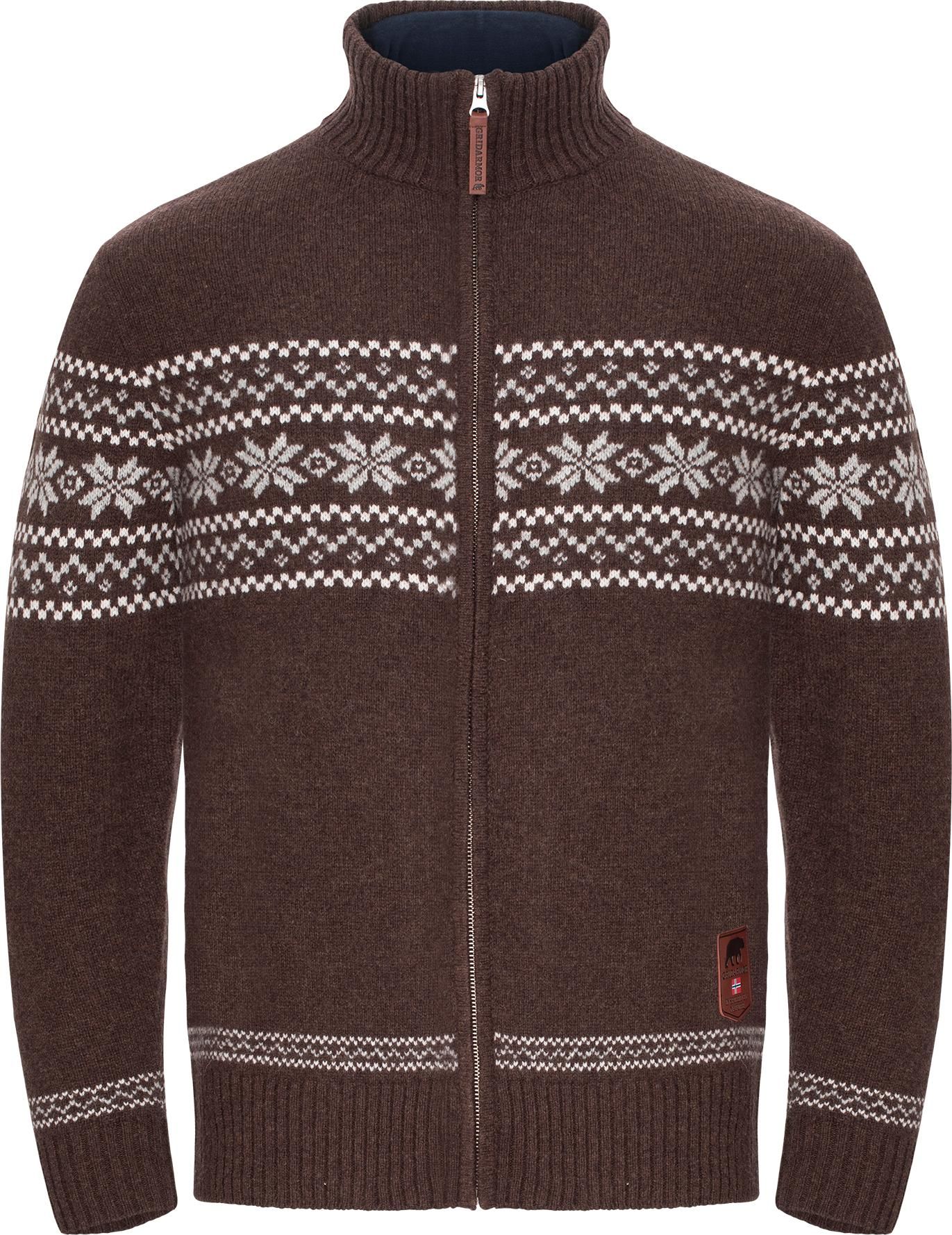 Gridarmor Men's Snøstjerne Full Zip Ullgenser Bracken Melange