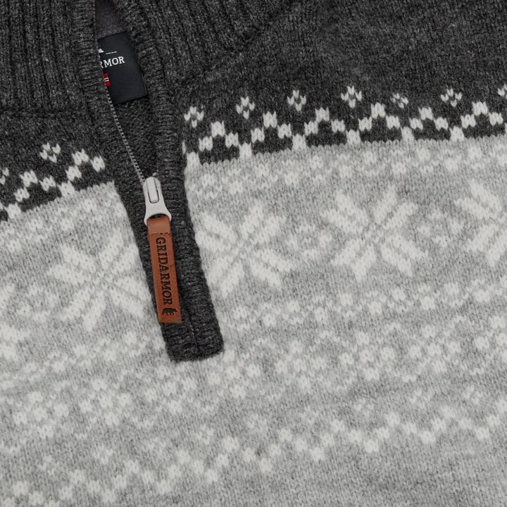 Gridarmor Snøkrystall Hz Ullgenser Men Light Grey/Dark Grey/White Gridarmor