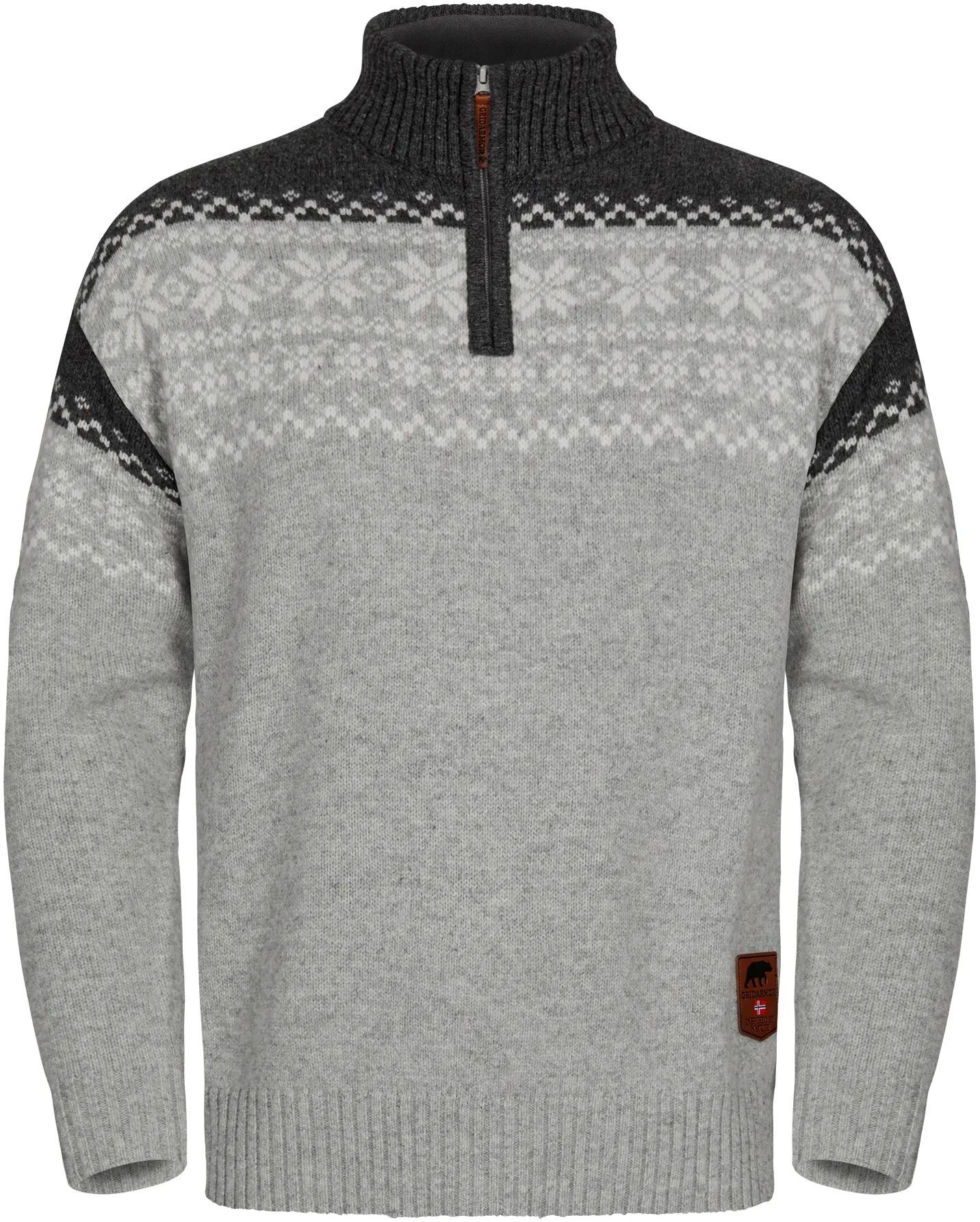 Gridarmor Snøkrystall Hz Ullgenser Men Light Grey/Dark Grey/White