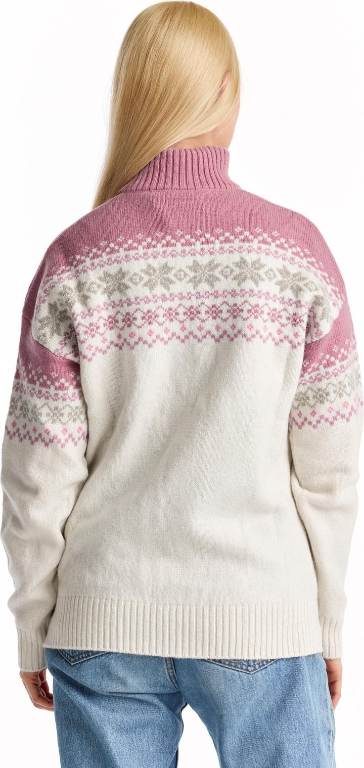 Gridarmor Women's Snøkrystall Half Zip Ullgenser Bright White Gridarmor