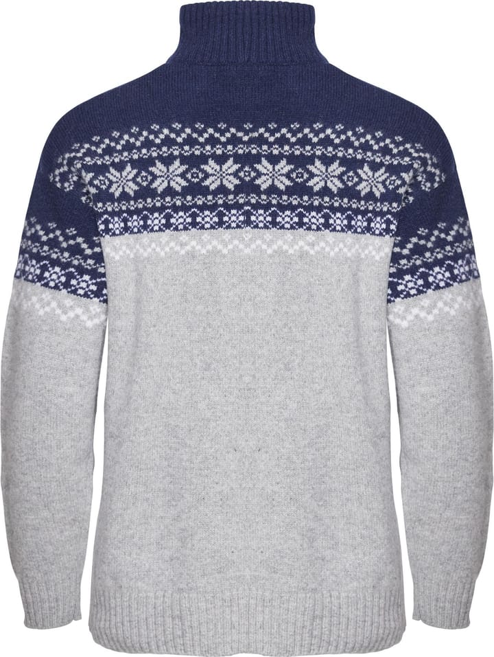 Gridarmor Women's Snøkrystall Half Zip Ullgenser Light Grey/Dark Navy/White Gridarmor