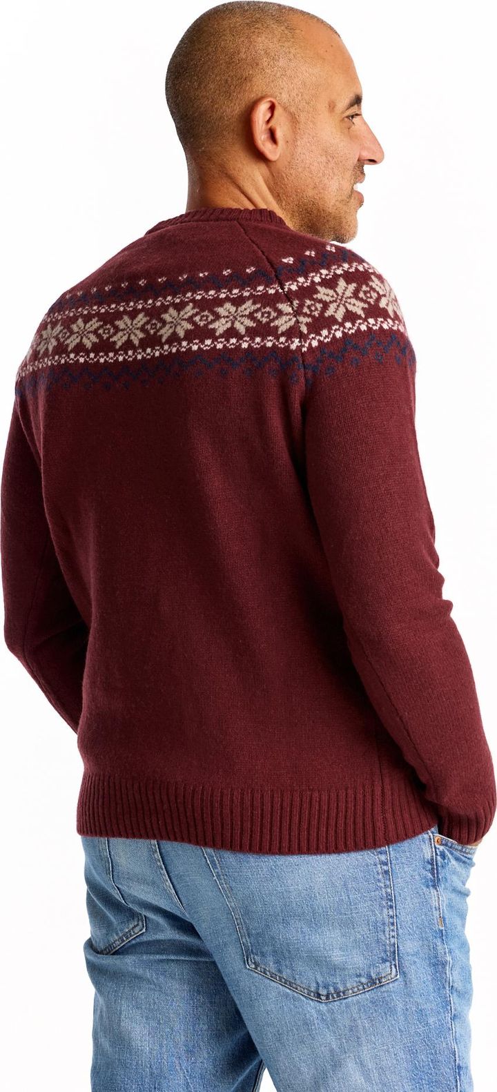 Gridarmor Men's Snøkrystall Round Neck Ullgenser Tawny Port Gridarmor