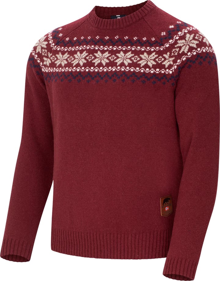 Gridarmor Men's Snøkrystall Round Neck Ullgenser Tawny Port Gridarmor