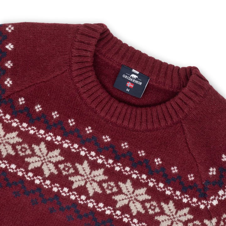 Gridarmor Men's Snøkrystall Round Neck Ullgenser Tawny Port Gridarmor