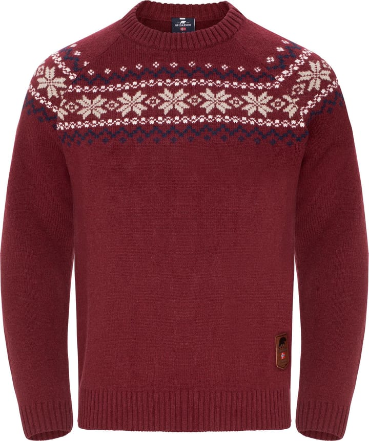 Gridarmor Men's Snøkrystall Round Neck Ullgenser Tawny Port Gridarmor