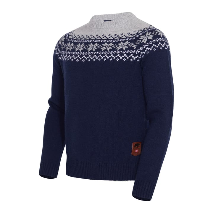 Gridarmor Men's Snøkrystall Round Neck Ullgenser Dark Navy/Light Grey/White Gridarmor Gridarmor Men's Snøkrystall Round Neck Ullgenser Dark Navy/Light Grey/White Gridarmor