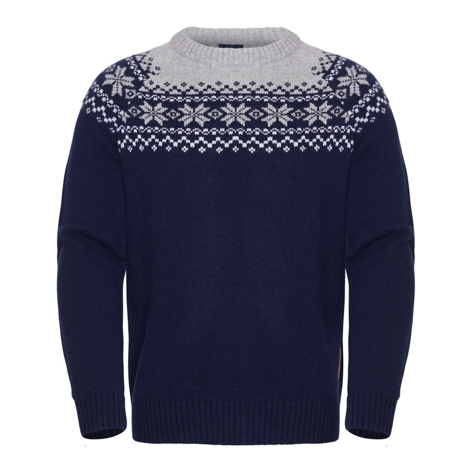 Men's Snøkrystall Round Neck Ullgenser