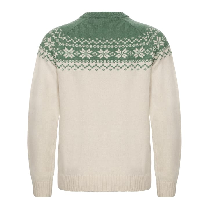 Gridarmor Women’s Snøkrystall Round Neck Ullgenser White/green Gridarmor