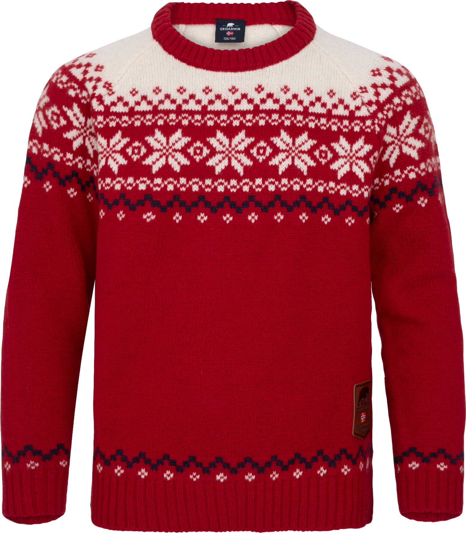 Gridarmor Kids' Snøkrystall Round Neck Ullgenser Scooter/bright White