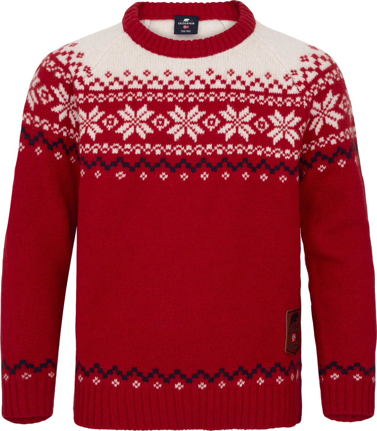 Gridarmor Kids' Snøkrystall Round Neck Ullgenser Scooter/bright White