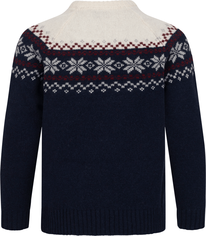 Gridarmor Kids' Snøkrystall Round Neck Ullgenser Navy Blazer/bright White Gridarmor