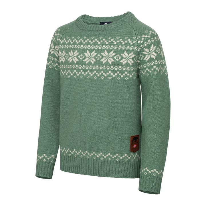 Gridarmor Kids' Snøkrystall Round Neck Ullgenser Green/white Gridarmor Gridarmor Kids' Snøkrystall Round Neck Ullgenser Green/white Gridarmor