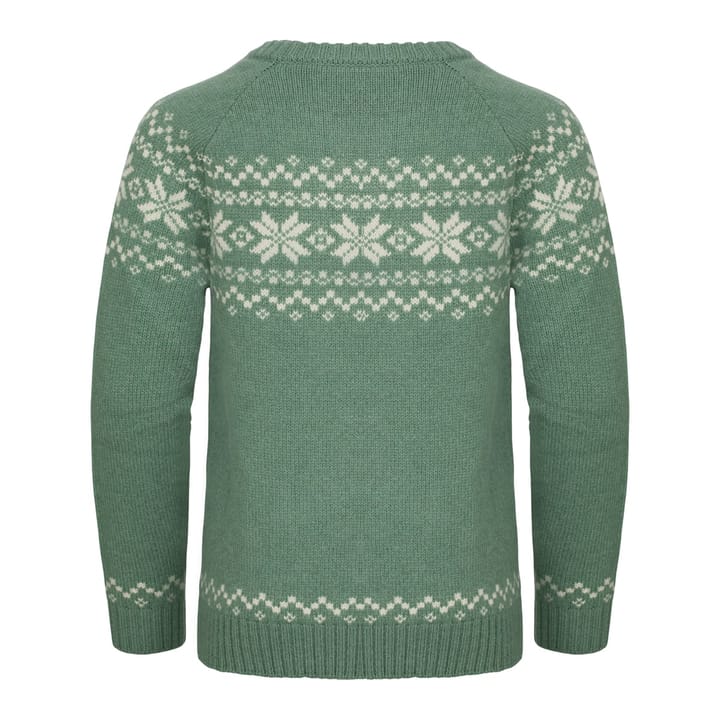 Gridarmor Kids' Snøkrystall Round Neck Ullgenser Green/white Gridarmor
