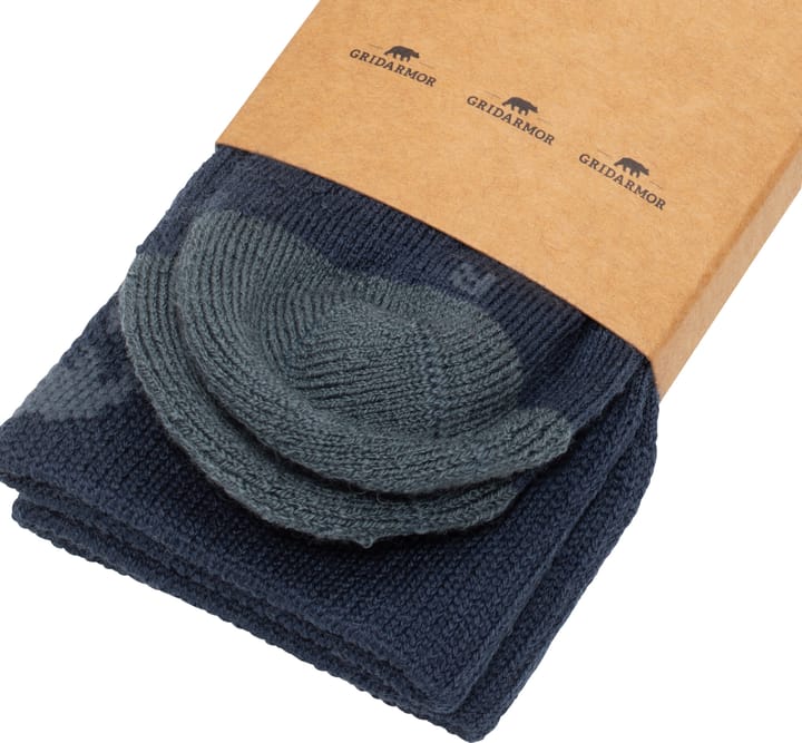 Gridarmor Kids' Alpin Merino Ski Sokk Jr Blue/Grey Gridarmor