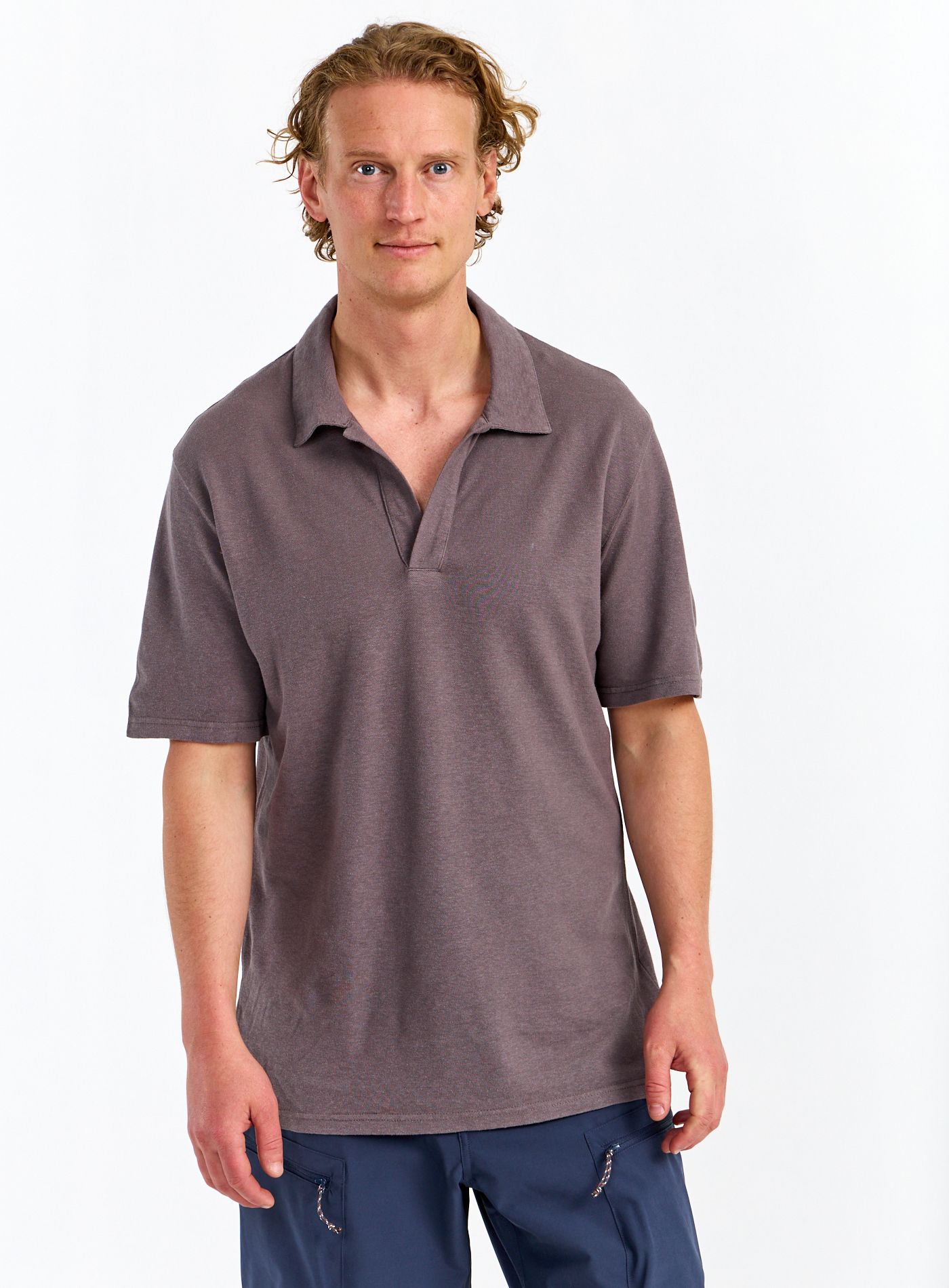 Urberg Men's Hemp Polo Tee Plum Kitten