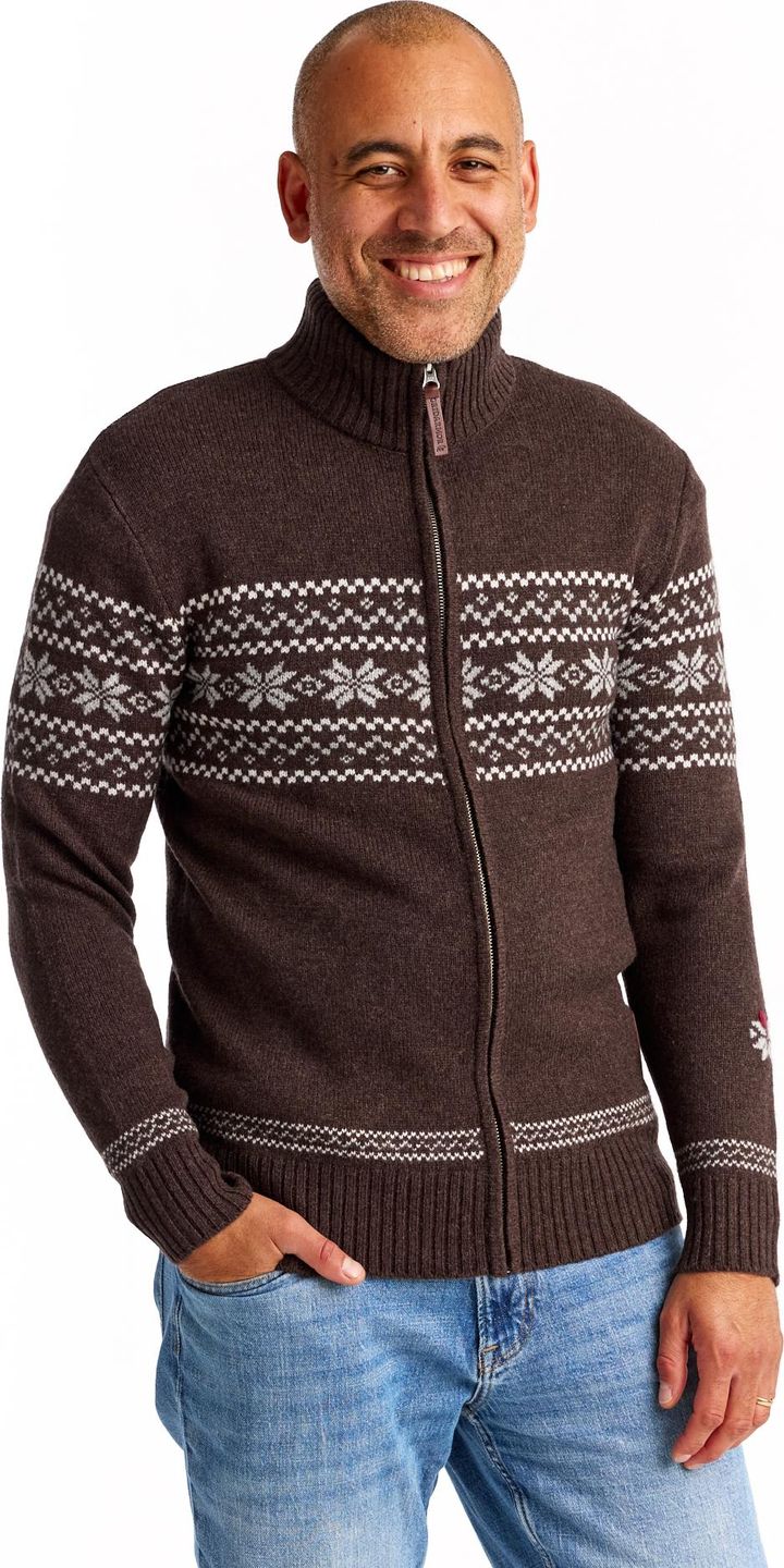 Gridarmor Men's Snøstjerne Full Zip Ullgenser Bracken Melange Gridarmor