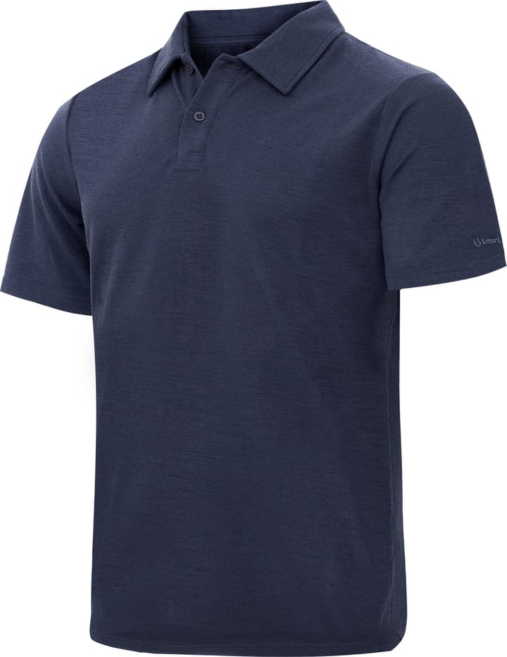 Urberg Merino Wool Polo Tee Men Blue Nights Urberg