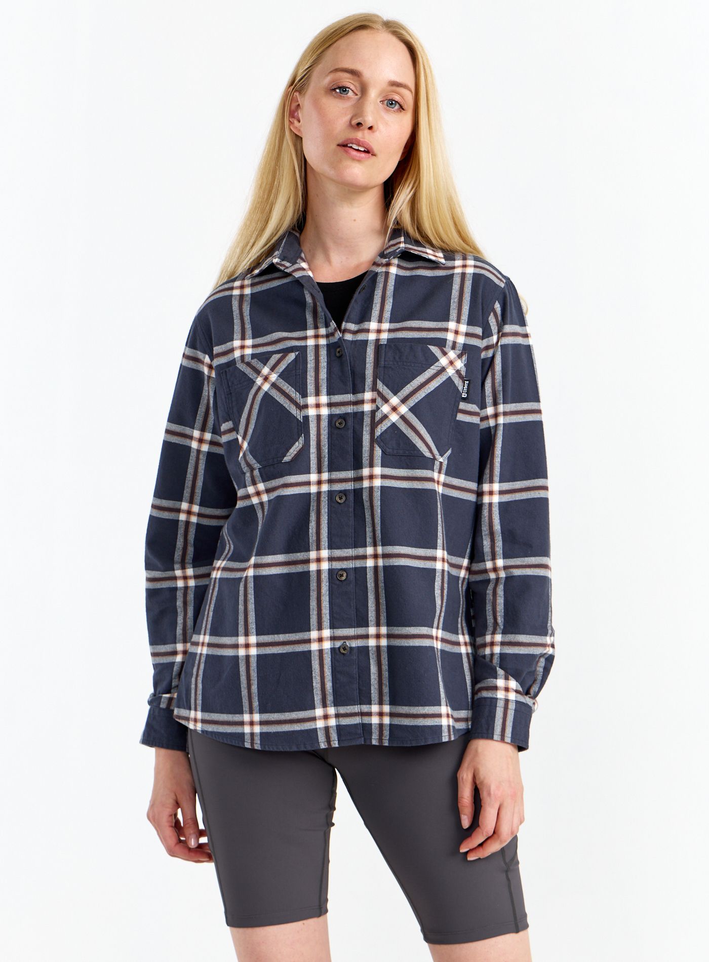 Urberg Women's Two Pocket Flanell Shirt Blue Nights/huckleberry