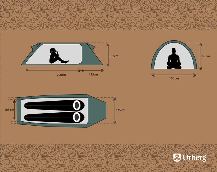 Urberg 2 P Tunnel Tent Kombu Green Urberg
