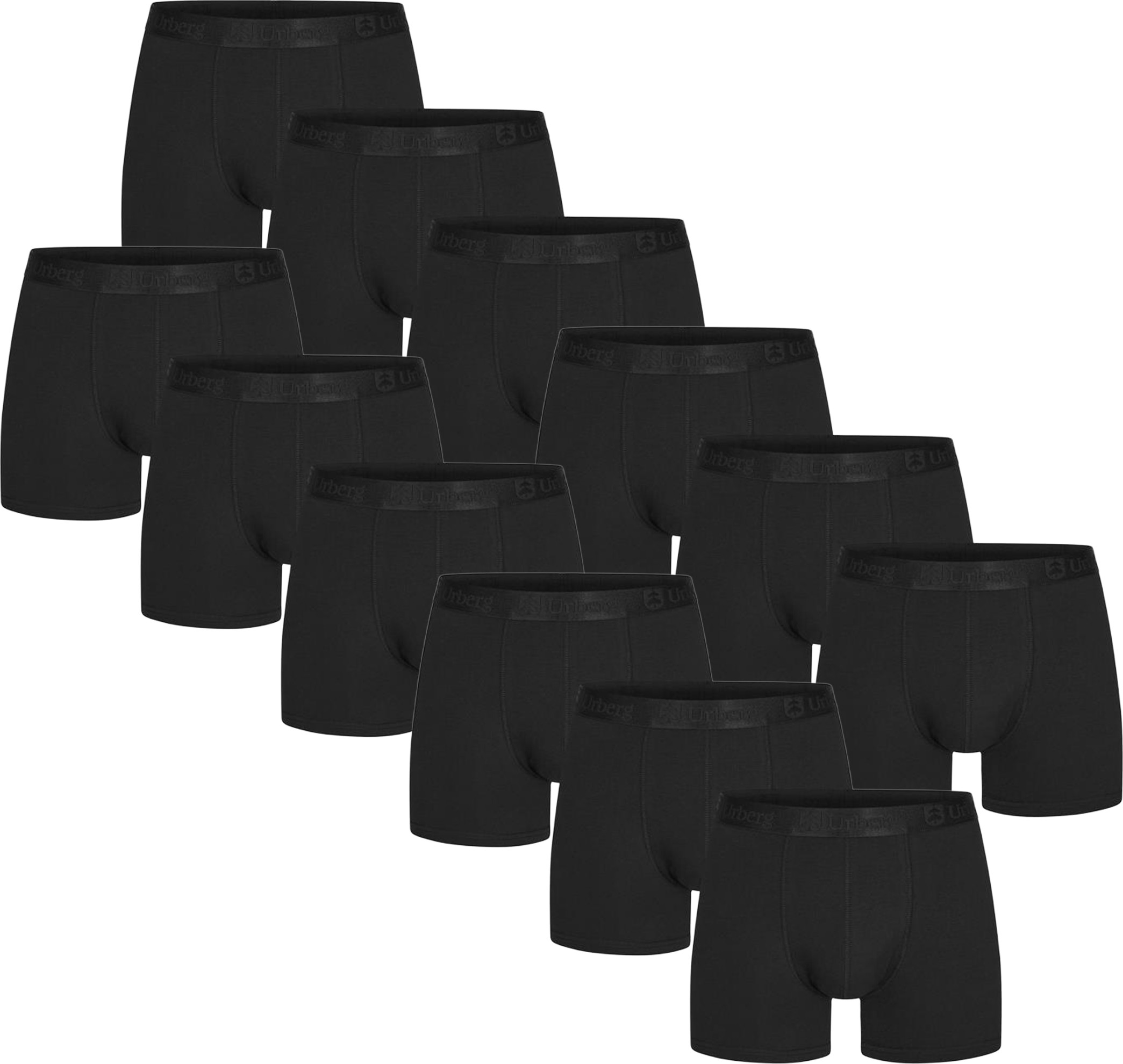 Urberg Men's Bamboo Boxers 12-Pack Black Beauty