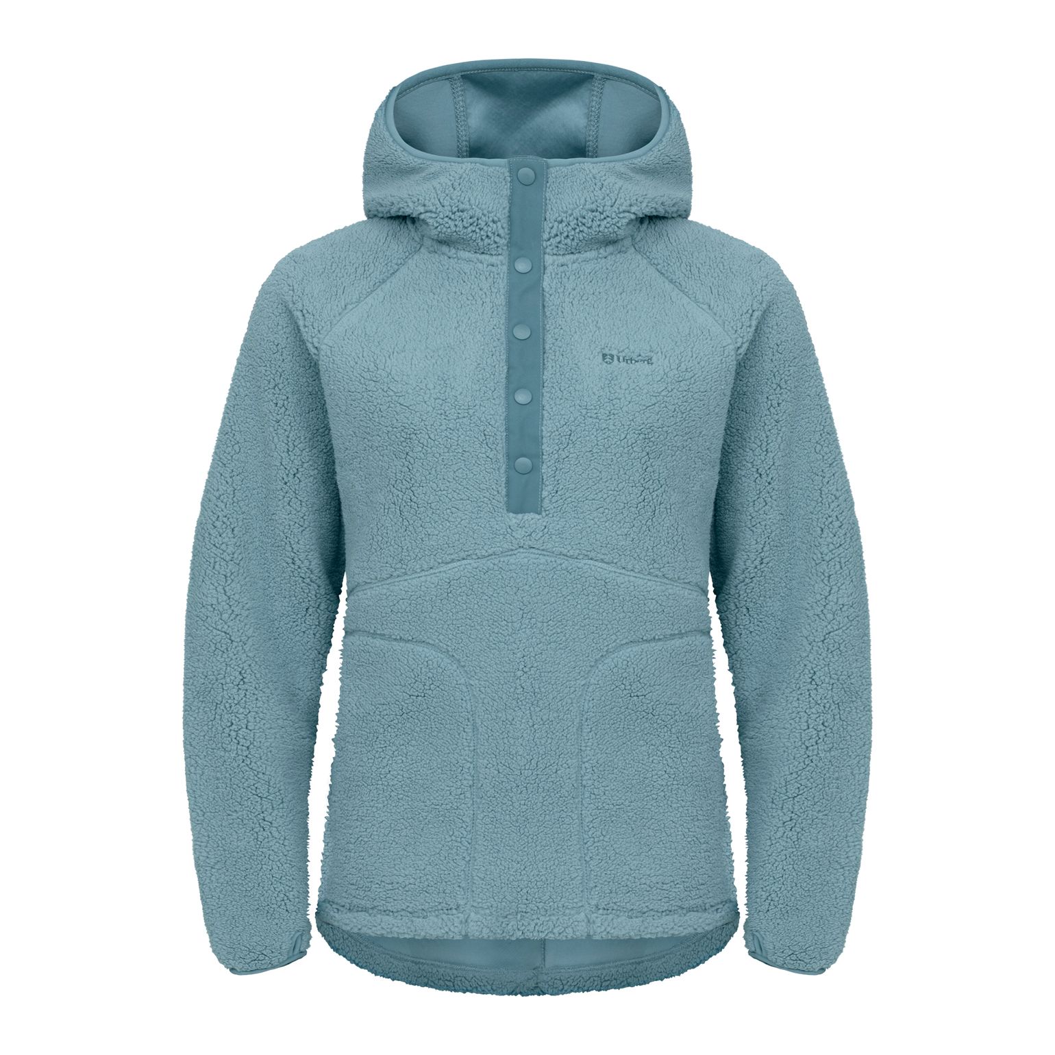 Urberg Women's Soft Pile Fleece Hoodie Stone Blue