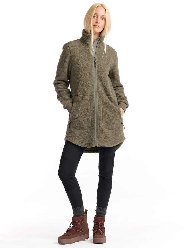 Urberg Bonded Pile Jacket Long Wmn Oil Green Urberg