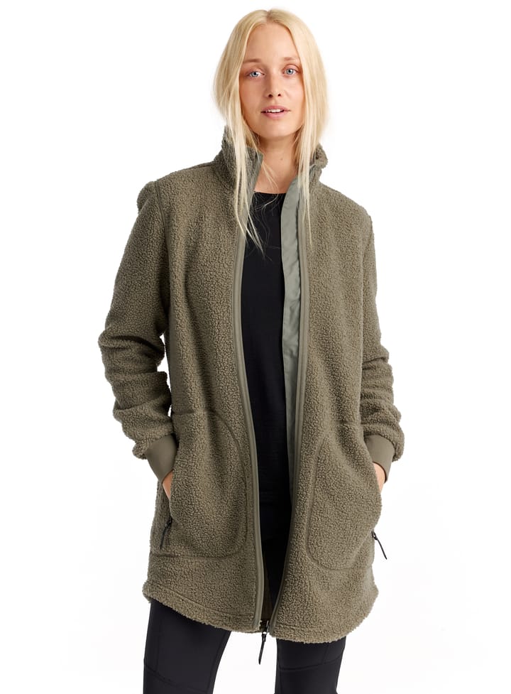 Urberg Bonded Pile Jacket Long Wmn Oil Green Urberg