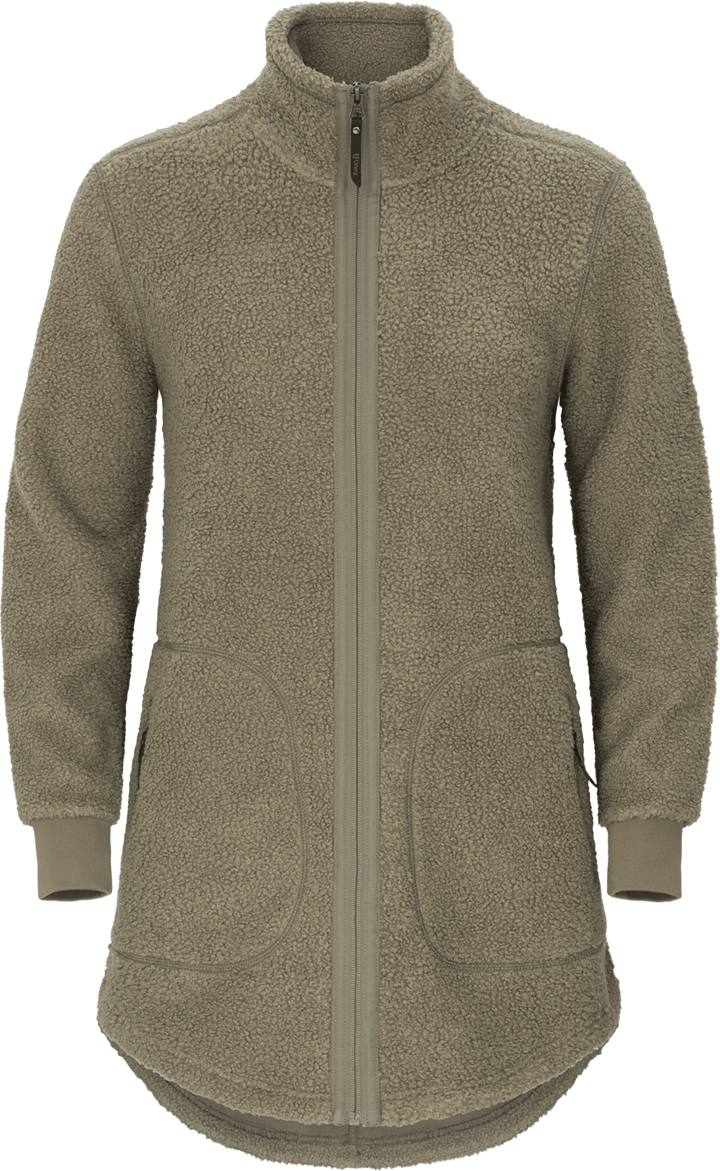 Urberg Women's Bonded Pile Jacket Long Oil Green Urberg