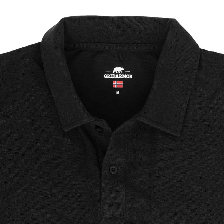 Gridarmor Men's Merino Wool Polo Tee Black Beauty Gridarmor