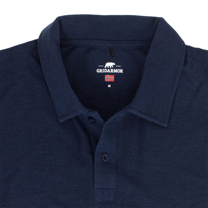 Gridarmor Men's Merino Wool Polo Tee Navy Blazer Gridarmor