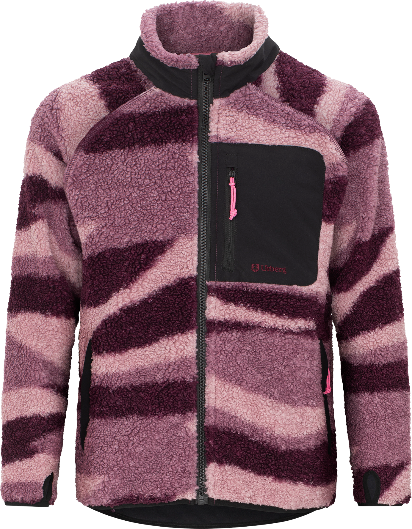 Urberg Junior's Printed Pile Fleece Jacket Pink Aop
