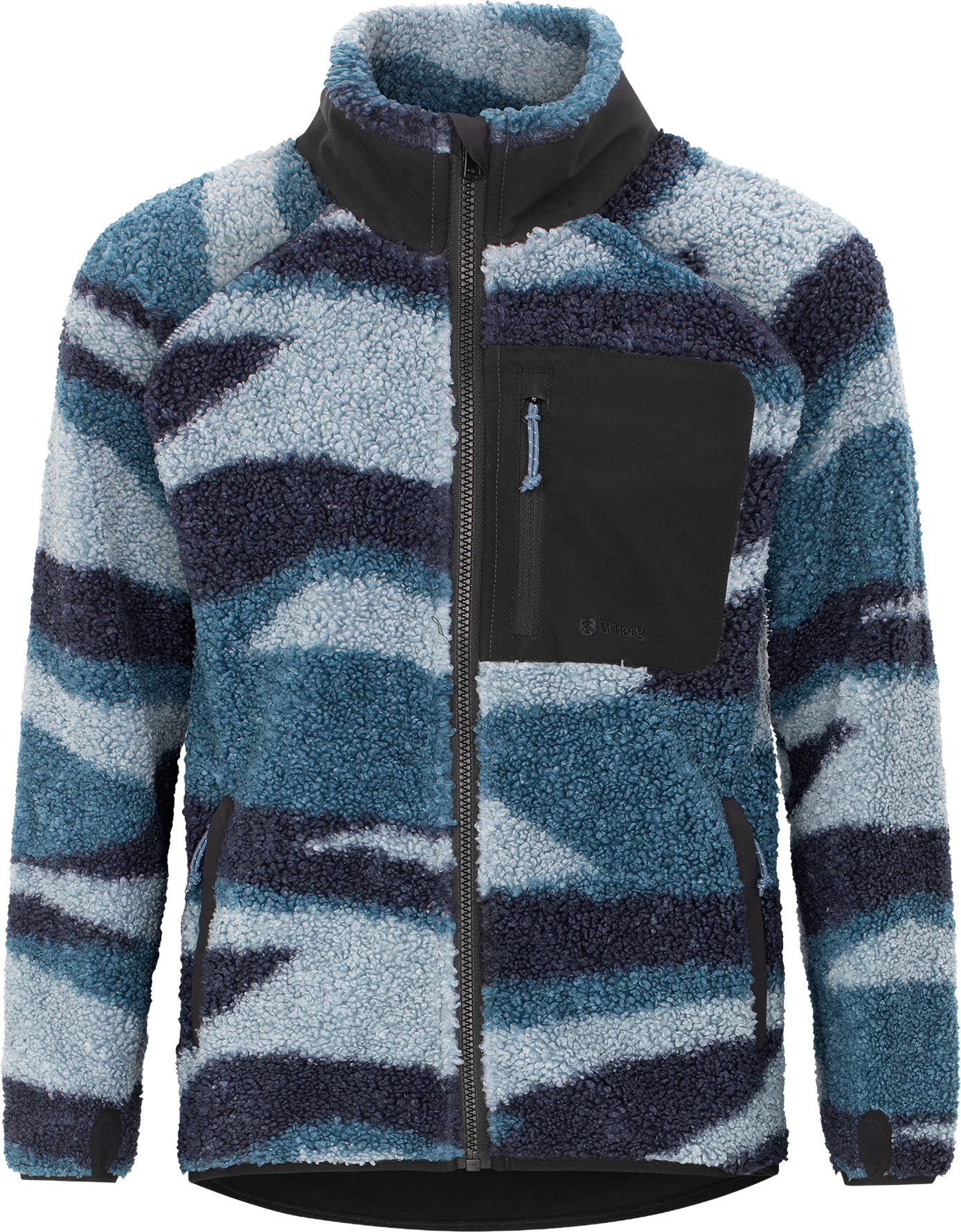 Urberg Junior's Printed Pile Fleece Jacket Blue Aop
