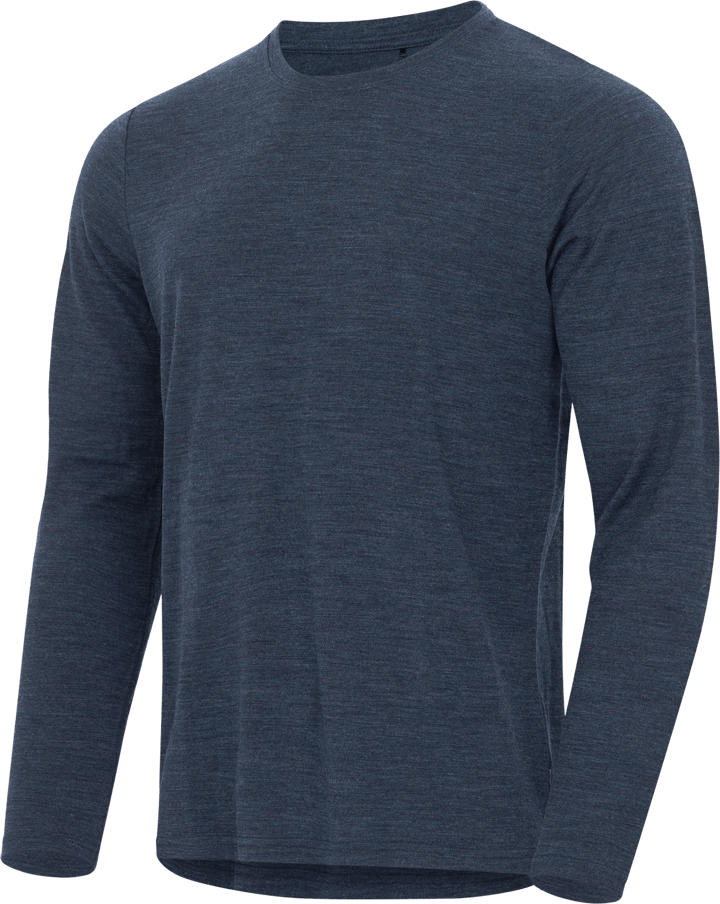 Gridarmor Men's Merino Wool Ls Tee Navy Blazer Melange Gridarmor